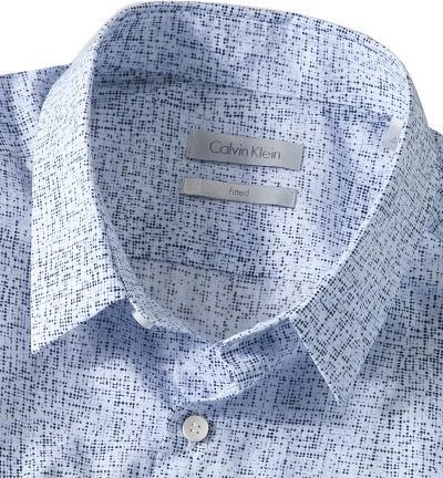 Calvin Klein Hemd K1IK101779/849 Fitted, Popeline, Weiß-blau gemustert, Electric blue 2 Calvin Klein Hemd K1IK101779/849 Fitted, Popeline, Weiß-blau gemustert, Electric blue – Bild 2