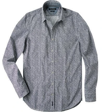 Marc O'Polo Hemd 623/1818/42072/L86 Shaped Fit, Baumwolle, Dunkelblau-weiß gemustert, Combo 1 Marc O'Polo Hemd 623/1818/42072/L86 Shaped Fit, Baumwolle, Dunkelblau-weiß gemustert, Combo