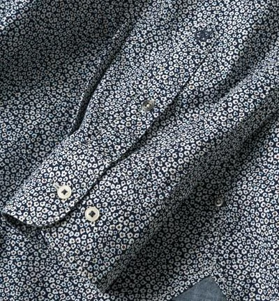 Marc O'Polo Hemd 623/1818/42072/L86 Shaped Fit, Baumwolle, Dunkelblau-weiß gemustert, Combo 3 Marc O'Polo Hemd 623/1818/42072/L86 Shaped Fit, Baumwolle, Dunkelblau-weiß gemustert, Combo – Bild 3