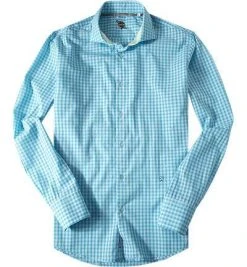 Lucky de Luca Hemd Joey 8222/1 Popeline, Türkis-mintgrün kariert, Turquois