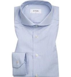 ETON Slim fit Hai 2527/73511/23 Hemd, Popeline, Hellblau-weiß gestreift, Hellblau
