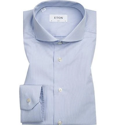 ETON Slim fit Hai 2527/73511/23 Hemd, Popeline, Hellblau-weiß gestreift, Hellblau 1 ETON Slim fit Hai 2527/73511/23 Hemd, Popeline, Hellblau-weiß gestreift, Hellblau