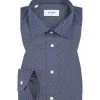 ETON Slim Fit Kent 3225/79511/27 Hemd, Twill, Marine-weiß gemustert, Navy