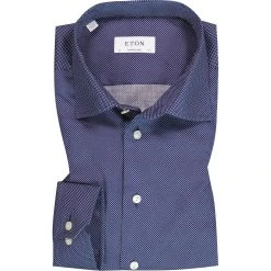 ETON Contemporary Fit Kent 3225/79311/27 Hemd, Baumwolle, Marine-weiß gepunktet, Navy