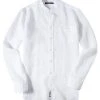 RENÉ LEZARD Hemd 62/07/X975W/2491/000 Reines Leinen, weiß meliert, White