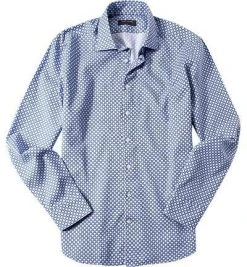 RENÉ LEZARD Hemd 62/07/X972W/2481/550 Baumwolle, Blau-weiß gemustert, Navy blue