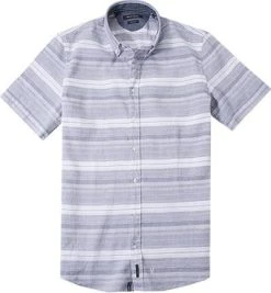 Marc O'Polo Hemd 624/1156/41050/R81 Kurzarmhemd, Shaped Fit, Baumwolle, Navy gestreift, Combo