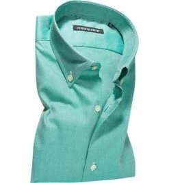 rosso e nero Hemd 4511/37 Slim Fit, Baumwolle, Smaragdgrün meliert, Dunkelgrün