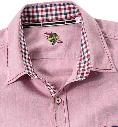 Lucky de Luca Hemd Tino 21341/1 Oxford, Rot meliert, Red 2 Lucky de Luca Hemd Tino 21341/1 Oxford, Rot meliert, Red – Bild 2