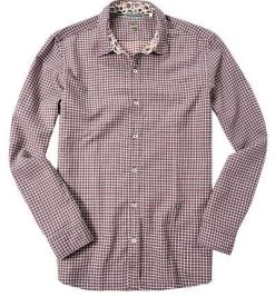 Lucky de Luca Hemd Nyro 21104/2 Slim Fit, Baumwolle, Braun kariert, Brown