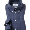 ETON Slim Fit B.D. 0170/53606/27 Hemd, Twill, Marineblau gemustert, Marine