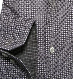 Jacques Britt Hemd Stefano Mix 768280/36 Slim Fit, Popeline, Schlifgrün-schwarz gemustert, Grau-schwarz -hemdenverkauf 248042 norm3