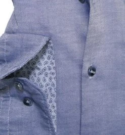 Jacques Britt Hemd Messina AMF LPP 768200/16 Slim Fit, Pinpiont, Marine meliert, Jeansblau -hemdenverkauf 248044 norm3