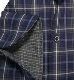 Jacques Britt Hemd Luigi LP Yoke 738360/37 Custom Fit, Popeline, Marine-grau kariert, Navy-grau -hemdenverkauf 248055 norm3