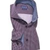 Jacques Britt Hemd Stefano Mix 768280/47 Slim Fit, Popeline, Bordeaux, Bordeaux-hellblau