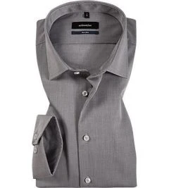 Seidensticker Tailored Kent 022000/32 Hemd, Tailored Fit, Chambray, Hellgrau meliert, Grau