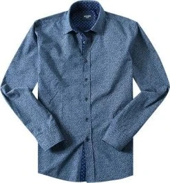 JOOP! Hemd JJSH-05Hanson K-W 30001314/413 Baumwolle, Marine-weiß paisley, Royalblau