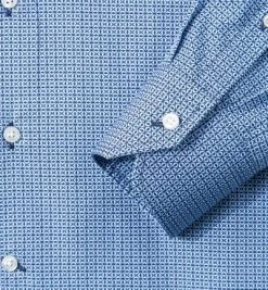 RENÉ LEZARD Hemd 66/07/X601S/3560/575 Shaped Fit, Popeline, Dunkelblau-hellblau gemustert, Navy blue -hemdenverkauf 250677 norm3