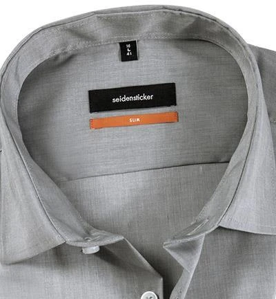 Seidensticker Hemd 675198/32 Slim-Fit, Chambray, Grau meliert, Grau 2 Seidensticker Hemd 675198/32 Slim-Fit, Chambray, Grau meliert, Grau – Bild 2