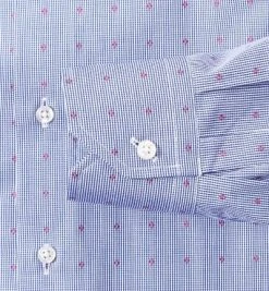 RENÉ LEZARD Hemd 66/07/X601S/3555/575 Shaped Fit, Popeline, Extra langer Arm, Blau gepunktet, Navy blue -hemdenverkauf 253077 norm3