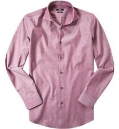 HUGO BOSS Hemd Jason 50322542/611 Slim Fit, Baumwolle, Bordeaux-weiß meliert, Medium red