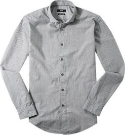 HUGO BOSS Hemd Ridley_36F 50320048/010 Slim Fit, Baumwolle, Anthrazit-weiß gepunktet, Charcoal