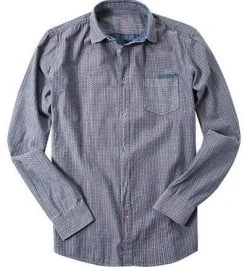 GAS Hemd 151145/062222/0194 Baumwolle, Blau-dunkelrot gemustert, Navy blue