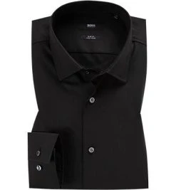 BOSS Hemd Jenno 50327693/001 Slim Fit, Popeline, Schwarz