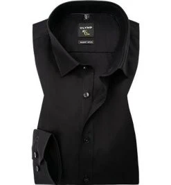 OLYMP Hemd No. Six Super Slim EL 0466/69/68 Super Slim Fit, Popeline, Extra langer Arm, Schwarz