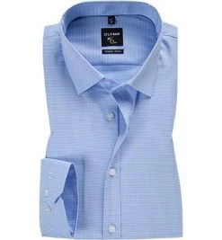 OLYMP Hemd No. Six Super Slim 0465/64/11 Super Slim Fit, Baumwolle, Bleu gemustert, Bleu