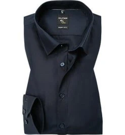 OLYMP Hemd No. Six Super Slim 0466/64/18 Super Slim Fit, Popeline, Nachtblau, Marine