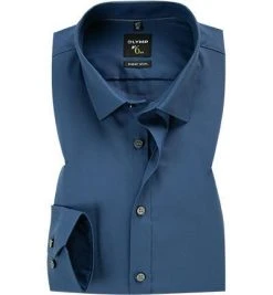 OLYMP Hemd No. Six Super Slim 0466/64/13 Super Slim Fit, Baumwolle, Rauchblau