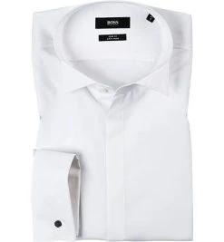 BOSS Hemd Kläppchen Jillik 50327676/100 Slim Fit, Popeline, Weiß