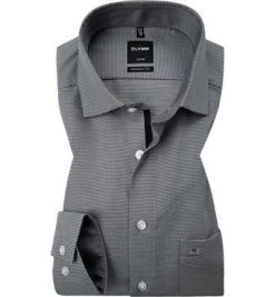 OLYMP Hemd Luxor Modern Fit 0424/64/68 Baumwolle, Grau meliert, Schwarz