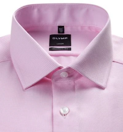 OLYMP Hemd Luxor Modern Fit 0424/64/30 Baumwolle, Rosa meliert, Rose 2 OLYMP Hemd Luxor Modern Fit 0424/64/30 Baumwolle, Rosa meliert, Rose – Bild 2