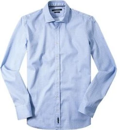 Marc O'Polo Hemd 720/0967/42312/B81 Shaped Fit, Baumwolle, Hellblau gemustert, Blue