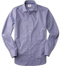 Henry Cotton's Hemd Kent 5015750/26454/797 Popeline, Saphirblau-hellbraun gemustert, Blau