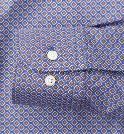 Henry Cotton's Hemd Kent 5015750/26454/797 Popeline, Saphirblau-hellbraun gemustert, Blau -hemdenverkauf 257682 norm3