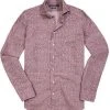RENÉ LEZARD Hemd 72/07/X623W/4434/368 Shaped Fit, Popeline, Bordeaux gemustert, Dark red