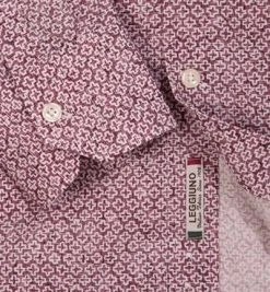 RENÉ LEZARD Hemd 72/07/X623W/4434/368 Shaped Fit, Popeline, Bordeaux gemustert, Dark red -hemdenverkauf 260416 norm3