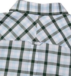 Fred Perry Hemd B.D. M1583/520 Kurzarmhemd, Baumwolle, Hellblau-grün kariert, Glacier -hemdenverkauf 261335 norm4