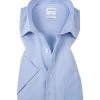OLYMP Hemd Luxor Comfort Fit 1108/12/11 Kurzarmhemd, Popeline, Blau-weiß kariert, Blau