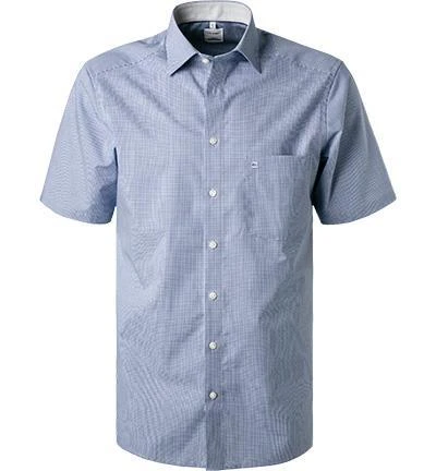 OLYMP Hemd Luxor Comfort Fit 3190/12/19 Kurzarmhemd, Popeline, Blau-weiß kariert, Royal 1 OLYMP Hemd Luxor Comfort Fit 3190/12/19 Kurzarmhemd, Popeline, Blau-weiß kariert, Royal