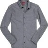 HUGO Hemd Ero3 50330568/413 Extra Slim Fit, Piquè, Schwarz gemustert, Night blue