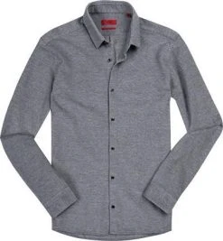 HUGO Hemd Ero3 50330568/413 Extra Slim Fit, Piquè, Schwarz gemustert, Night blue