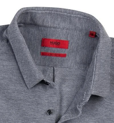 HUGO Hemd Ero3 50330568/413 Extra Slim Fit, Piquè, Schwarz gemustert, Night blue 2 HUGO Hemd Ero3 50330568/413 Extra Slim Fit, Piquè, Schwarz gemustert, Night blue – Bild 2