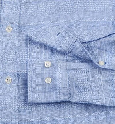 Marc O'Polo Hemd 724/7303/42300/O88 Shaped Fit, Baumwolle-Leinen, Hellblau gemustert, Blue 3 Marc O'Polo Hemd 724/7303/42300/O88 Shaped Fit, Baumwolle-Leinen, Hellblau gemustert, Blue – Bild 3