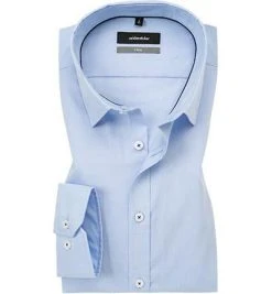 Seidensticker X-Slim Kent 474980/12 Hemd, X-Slim Fit, Popeline, Blau, Hellblau