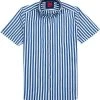 OLYMP Hemd Level Five Casual Body Fit3072/72/15 Kurzarmhemd, Popeline, Blau-weiß gestreift, Blau