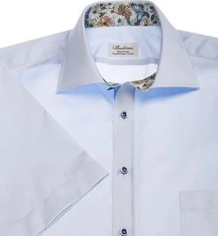 Stenströms Fitted Body 684774/1108/100 Kurzarmhemd, Twill, Hellblau